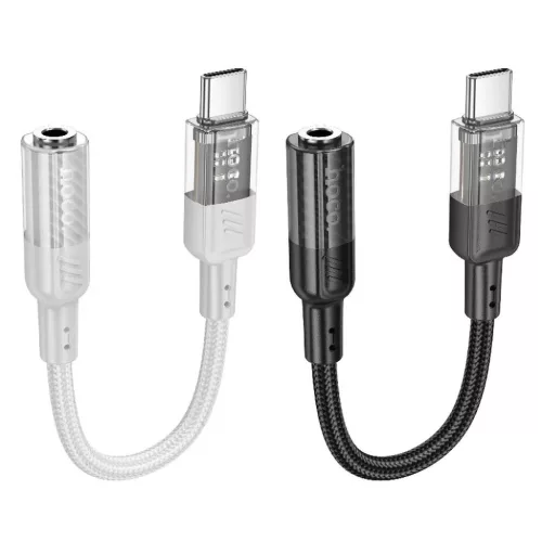 HOCO adapter AUX Type C 3,5 mm Jack-hoz LS37 0,15 m átlátszó szürke