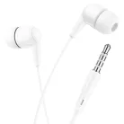 HOCO vezetékes fülhallgató Jack 3,5 mm mikrofonnal M97 fehér
