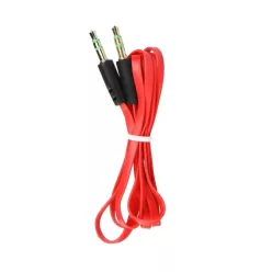   3,5 mm-es jack (férfi) - 3,5 mm-es jack (férfi) lapos 1 m piros kábel