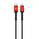 Blavec Cable Raptor fonott kábel - Type C - Lightning - PD 20W 2,4A 0,5 méter (CRA-CL24BR05) fekete-piros