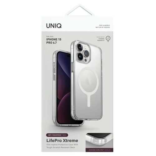 Uniq LifePro Xtreme Magclick Töltőtok iPhone 15 Pro Max-hoz - átlátszó