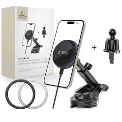   Tech-protect Mm15w-v4 Mágneses Magsafe Műszerfalra és Szellőzőbe Szerelhető Autós Telefontartó Vezeték Nélküli Töltő 15w Fekete