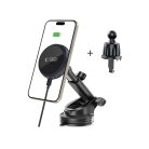 Tech-protect Mm15w-v4 Mágneses Magsafe Műszerfalra és Szellőzőbe Szerelhető Autós Telefontartó Vezeték Nélküli Töltő 15w Fekete