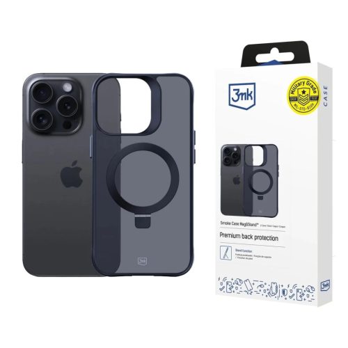 3mk Smoke Case Mag&Stand Apple iPhone 15 Pro Max tok - fekete