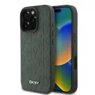 iPhone 16 Pro Zöld DKNY PU Bőr Rácsmintás Magsafe Tok