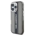 iPhone 16 Pro fekete Karl Lagerfeld IML Stripe Logo tok