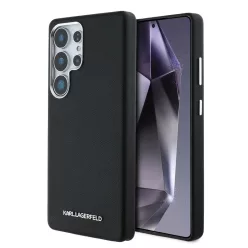   Samsung Galaxy S25 Ultra Karl Lagerfeld PU Saffiano Metal Logo és Keretes tok Fekete tok