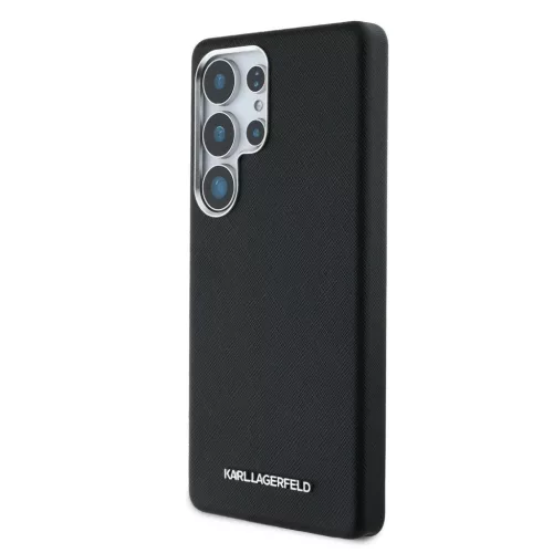 Samsung Galaxy S25 Ultra Karl Lagerfeld PU Saffiano Metal Logo és Keretes tok Fekete tok