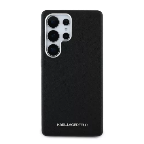 Samsung Galaxy S25 Ultra Karl Lagerfeld PU Saffiano Metal Logo és Keretes tok Fekete tok