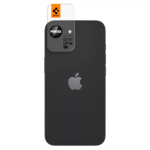 iPhone 16e/17e Spigen Optik Pro Glas.tr „ez Fit” kamera védő 2-csomag fekete kerettel, üvegfólia