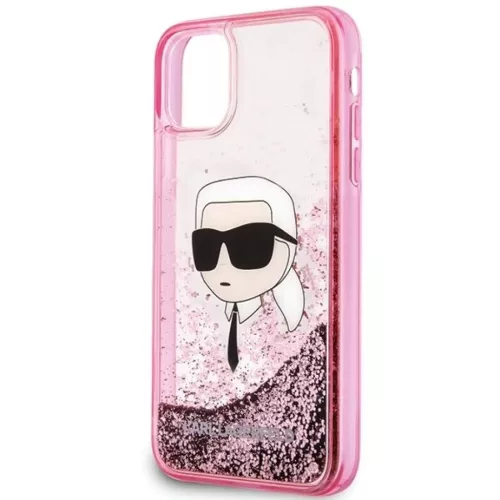 Karl Lagerfeld Glitter Karl Head iPhone 11 tok - Pink