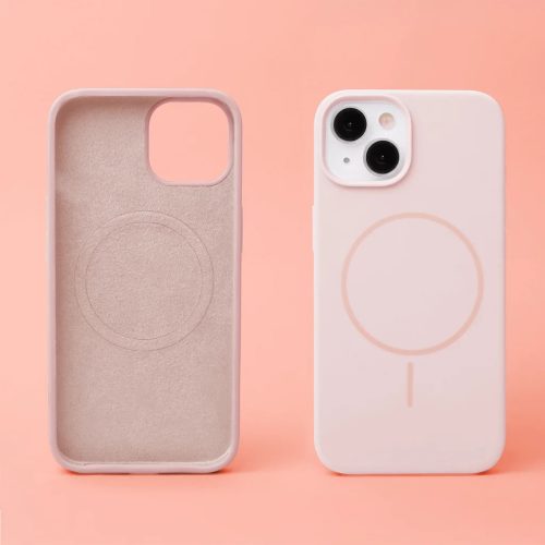 Szilikon Vékony Mag tok iPhone 14 Pro 6,1"-hez világos rózsaszín tok