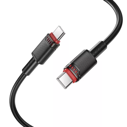 Borofone Kábel BX110 Beneficio - Type C to Type C - 60W 3A 1 méter fekete