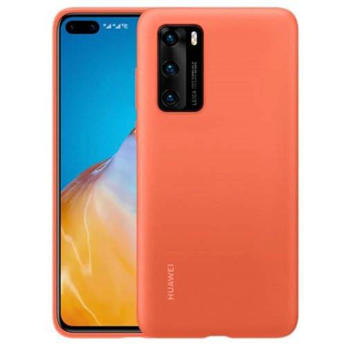 Eredeti Huawei P40 tok - Szilikon védőtok (51993725) NARANCSSÁRGA