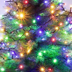   Home KII 100/M LED-es fényfüzér, 8 m / 100 db színes LED, állófényű, zöld vezeték, hálózati adapter, beltéri kivitel