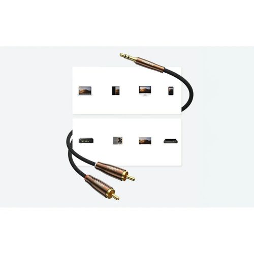 UGREEN AV170 kábel 2x RCA (Cinch) jack 3,5 mm, 2m (fekete)