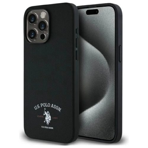 US Polo USHCP15XPARK iPhone 15 Pro Max 6.7" fekete/fekete Nyomtatott DH Logó tok