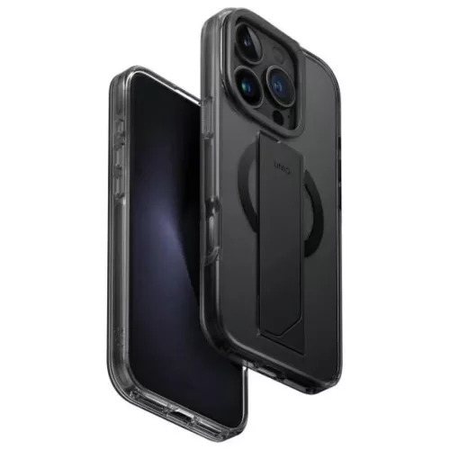 Uniq Heldro Max iPhone 16 Pro 6.3" Magclick töltőtok fekete/ködszürke tok
