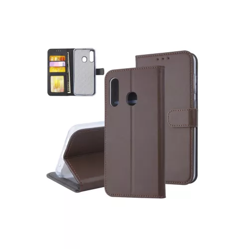 Fliptok kártyatartóval Samsung M40 barna