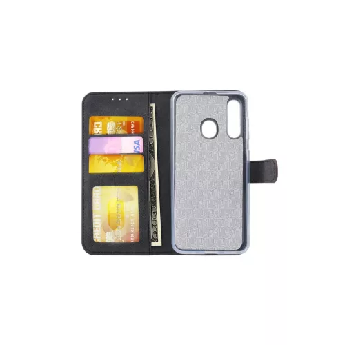 Fliptok kártyatartóval Samsung M40 barna