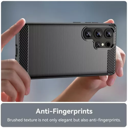 Techsuit - Szénszálas Szilikon - Samsung Galaxy S25 Ultra - Fekete tok