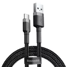 Baseus Cafule Nylon harisnyázott USB/USB-Type C kábel QC3.0 2A 3m fekete