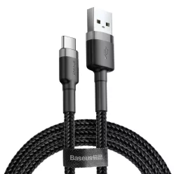   Baseus Cafule Nylon harisnyázott USB/USB-Type C kábel QC3.0 2A 3m fekete