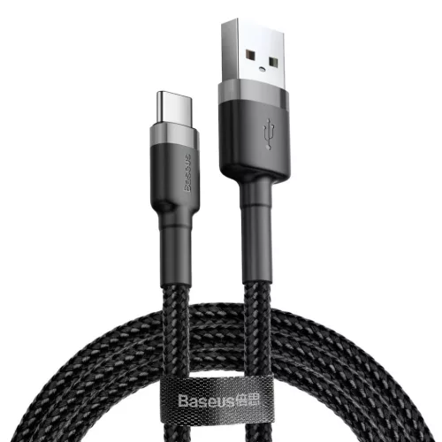 Baseus Cafule Nylon harisnyázott USB/USB-Type C kábel QC3.0 2A 3m fekete
