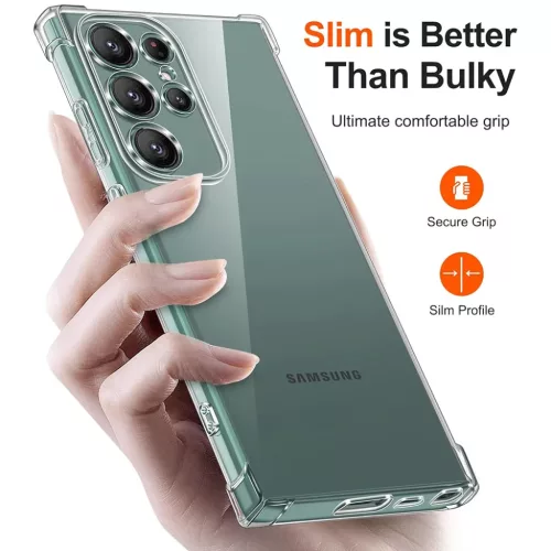 Techsuit - Ütésálló Átlátszó Szilikon - Samsung Galaxy S25 Ultra - Átlátszó tok