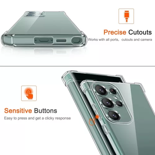 Techsuit - Ütésálló Átlátszó Szilikon - Samsung Galaxy S25 Ultra - Átlátszó tok