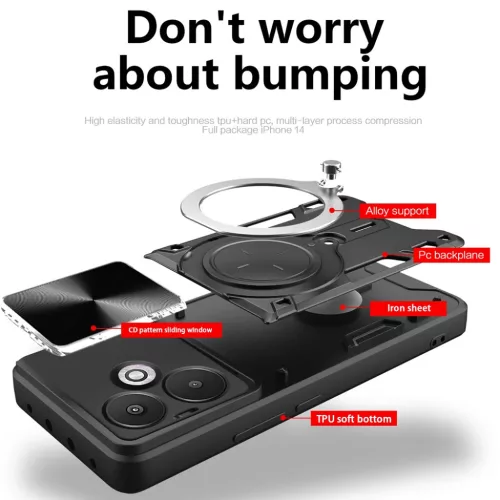 Techsuit - CamGuard Pro - Xiaomi Redmi 13C 5G / Poco M6 - Piros tok