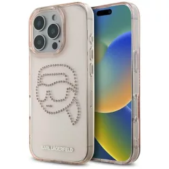   IPHONE 16 Pro rózsaszín KARL LAGERFELD tok KLHCP16LHKHDCELP (IML Rhinestones S K Head)