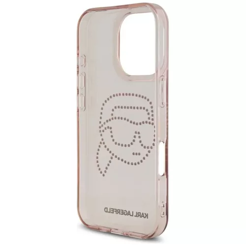 IPHONE 16 Pro rózsaszín KARL LAGERFELD tok KLHCP16LHKHDCELP (IML Rhinestones S K Head)