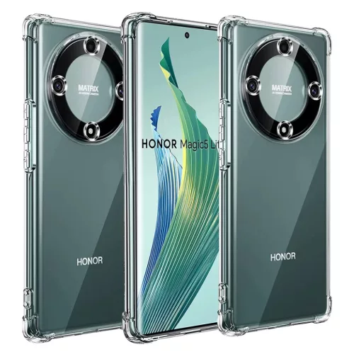 Techsuit - Ütésálló átlátszó szilikon tok - Honor Magic5 Lite - Átlátszó