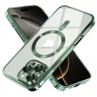 Techsuit - Luxus Kristály MagSafe - iPhone 16 Pro - Mélyzöld tok