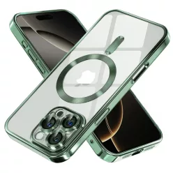   Techsuit - Luxus Kristály MagSafe - iPhone 16 Pro - Mélyzöld tok