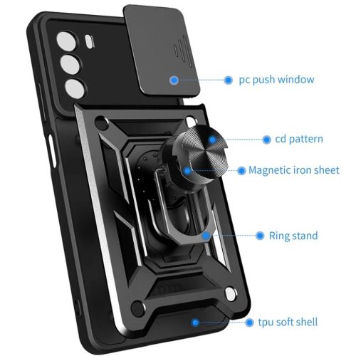 Techsuit - CamShield sorozat - Motorola Moto G62 5G - Fekete tok