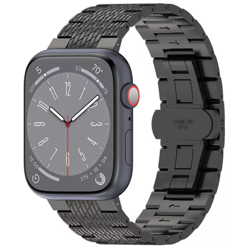 Techsuit - 32mm-es Óraszíj (W052) - Apple Watch 1/2/3/4/5/6/7/8/9/10/SE/SE 2 (38/40/41/42mm) - Fekete