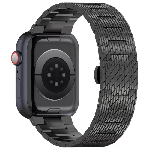 Techsuit - 32mm-es Óraszíj (W052) - Apple Watch 1/2/3/4/5/6/7/8/9/10/SE/SE 2 (38/40/41/42mm) - Fekete