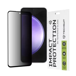   Techsuit - 111D Privát Teljes Ragasztás - Samsung Galaxy S23 FE - Fekete üvegfólia
