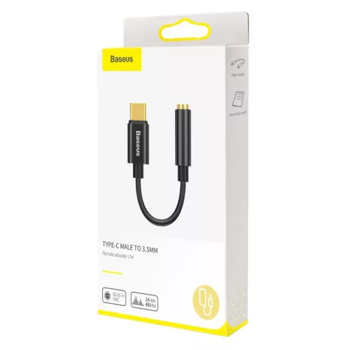 Baseus L54 USB-C/ 3.5 mm átalakító adapter fekete DAC
