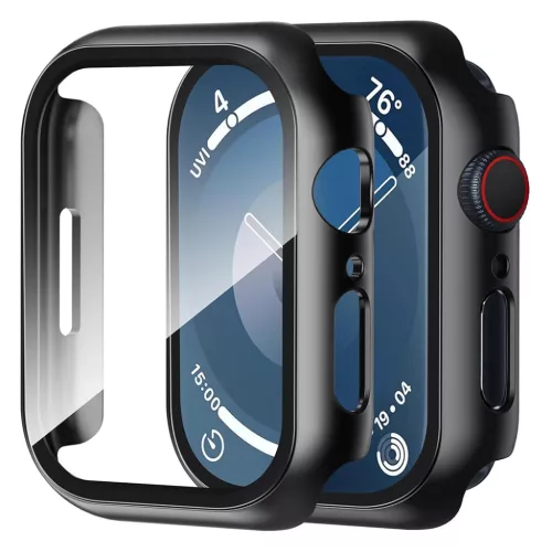 Techsuit - Defense360 Pro + Képernyővédő - Apple Watch 7 (45mm) - Fekete tok