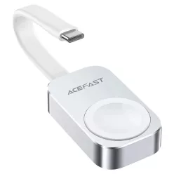   Acefast - Okosóra Vezeték nélküli Töltő (E21) - iWatch-hoz, 5W, Type-C Kábellel, Széleskörű Kompatibilitás, Hordozható - Ezüst