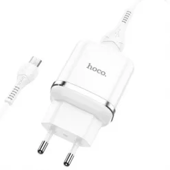   HOCO N3 Hálózati töltő adapter 18W QC3.0 3A + microUSB kábel 1m fehér