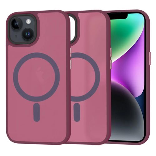 Techsuit - HaloFrost MagSafe Sorozat - iPhone 14 - Bordó tok