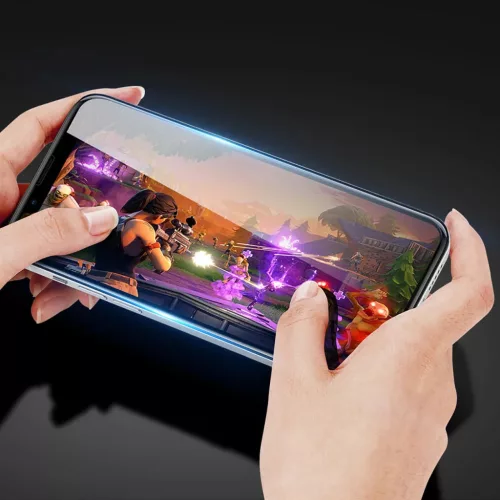 iPhone 14 Dux Ducis 10D KIjelzővédő üvegfólia fekete (Tokbarát)