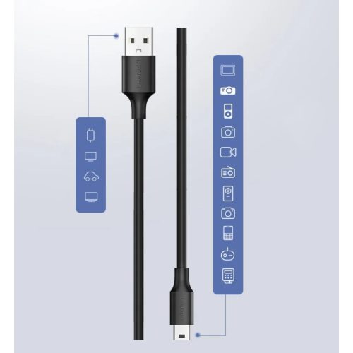 Ugreen USB - mini USB kábel 480 Mbps 1 m fekete (US132 10355)