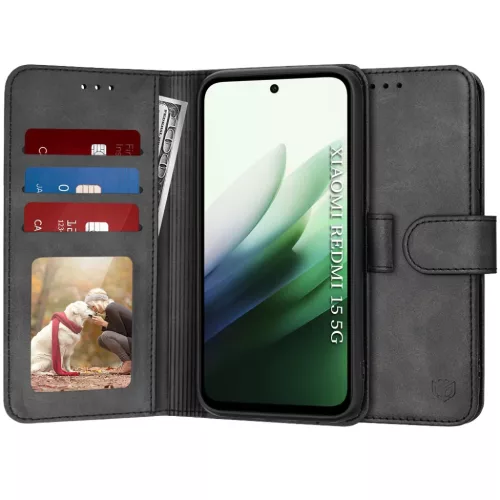Xiaomi Redmi 15 4G / Redmi 15 5G Techsuit Diary Book Fekete tok