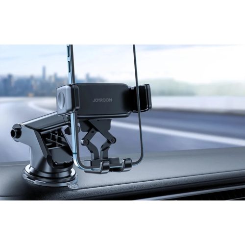Joyroom Univerzális autós telefontartó műszerfalra állítható karral fekete (JR-ZS283B)