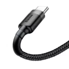 Baseus Cafule Nylon harisnyázott USB/USB-Type C kábel QC3.0 2A 2m fekete-szürke (CATKLF-CG1)